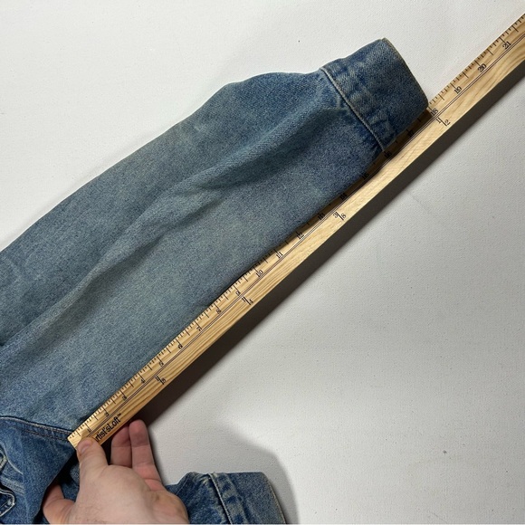 Vintage Lucky Star Denim Trucker Jacket Mens Large Distressed Grunge Rock 90s - Picture 8 of 9